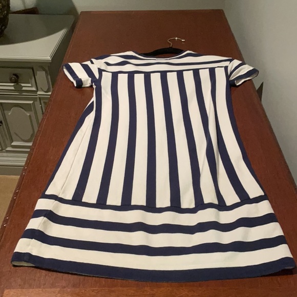 Crewcuts girls 10 white and navy striped dress - Picture 3 of 5